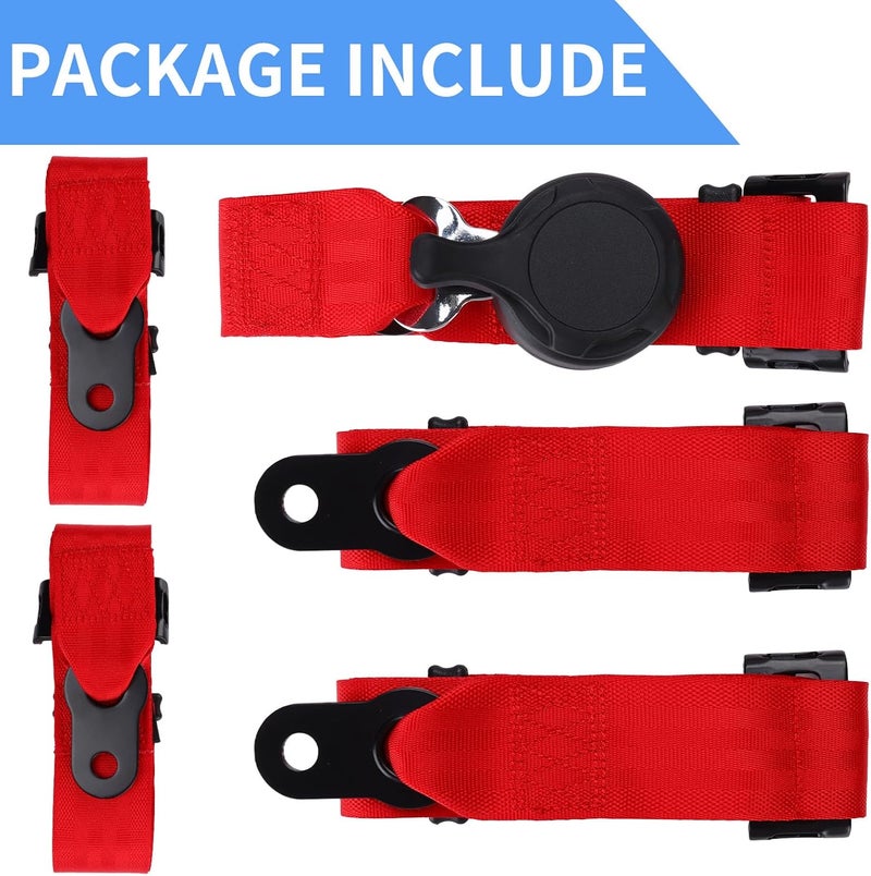 Yakitoko Universal 5 point Safety Harness Set 2inch Fits Go Kart,UTV,ATV,Racing Red - Image 4